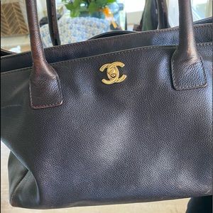 Chanel brown leather exclusive cerf tote